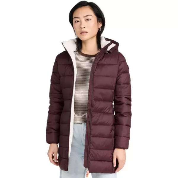 Save The Duck Womens Joanne CoatBurgundy Black