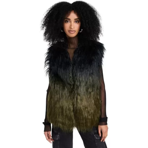 Scotch amp Soda Womens Gradient Faux Fur VestBlack