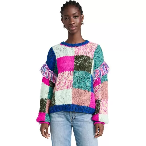 Scotch amp Soda Womens Multicolour Hand Knitted PulloverPink and Green