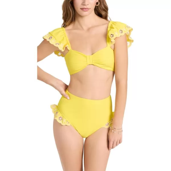 Sea Womens Arabella Embroidered Bikini TopYellow