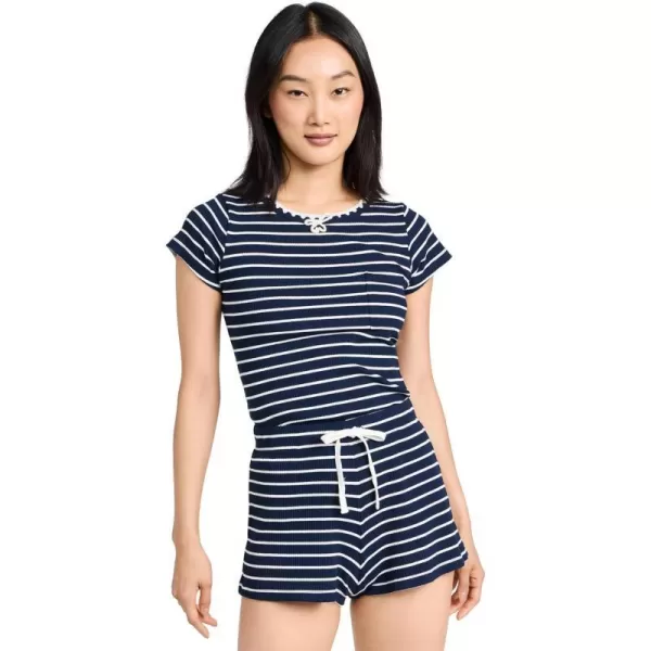 Sea Womens Bernadette Ribbed Short Pajama SetMulti