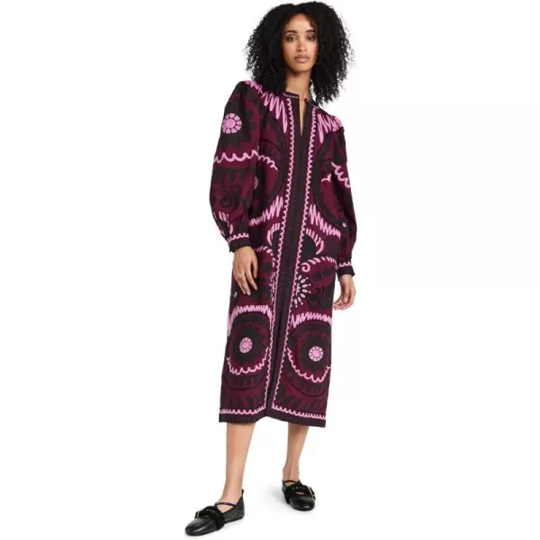 Sea Womens Charlough Print Long Sleeve CaftanMagenta