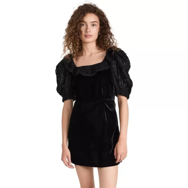 Sea Womens Eliana Embroidery Puff Sleeve DressBlack