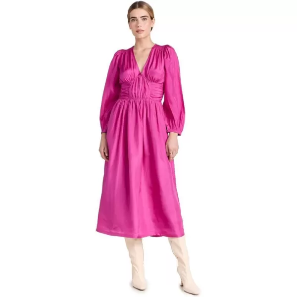 Sea Womens Fabiola Solid Habotai VNeck DressPink