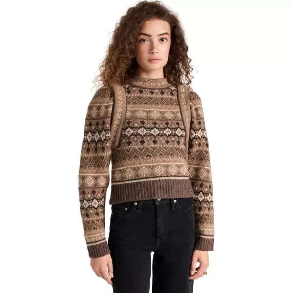 Sea Womens Finja Fair Isle Long Sleeve SweaterCamel