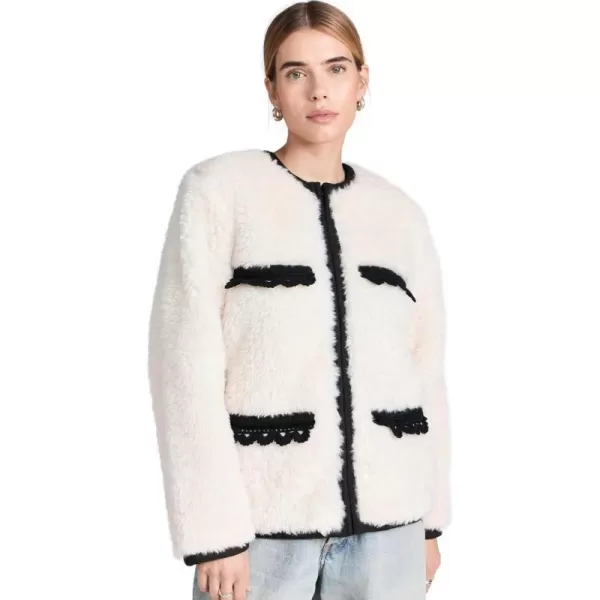 Sea Womens Harper Faux Fur Crochet ParkaCream