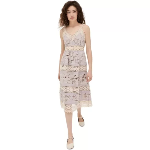 Sea Womens Joah Embroidery Sleeveless Midi DressLilac