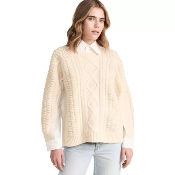 Sea Womens Leni Fisherman Cable Combo SweaterCream