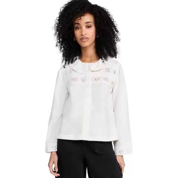 Sea Womens Paloma Eyelet Long Sleeve TopWhite