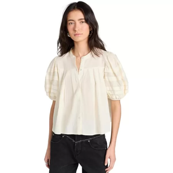 Sea Womens Salome Puff Sleeve Button Down TopCream