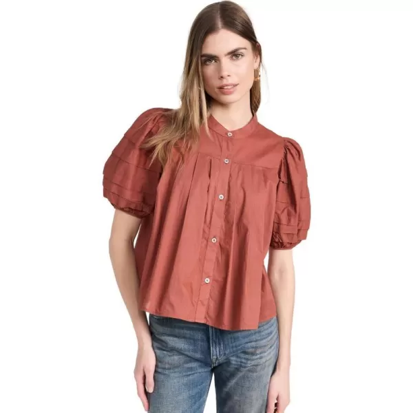 Sea Womens Salome Puff Sleeve Button Down TopSunset