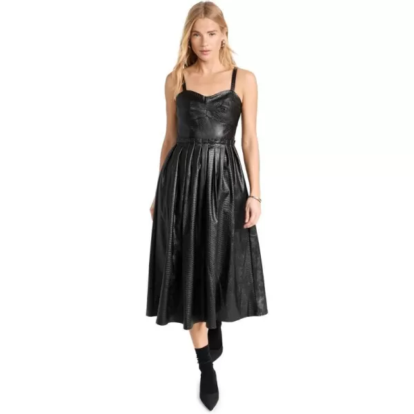 Sea Womens Vilma Vegan Leather Sleeveless DressBlack