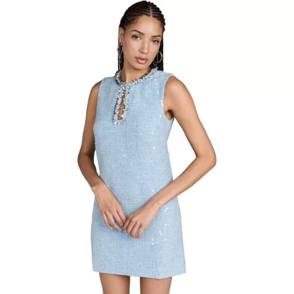 Self Portrait Womens Blue Sequin Boucle Mini DressBlue