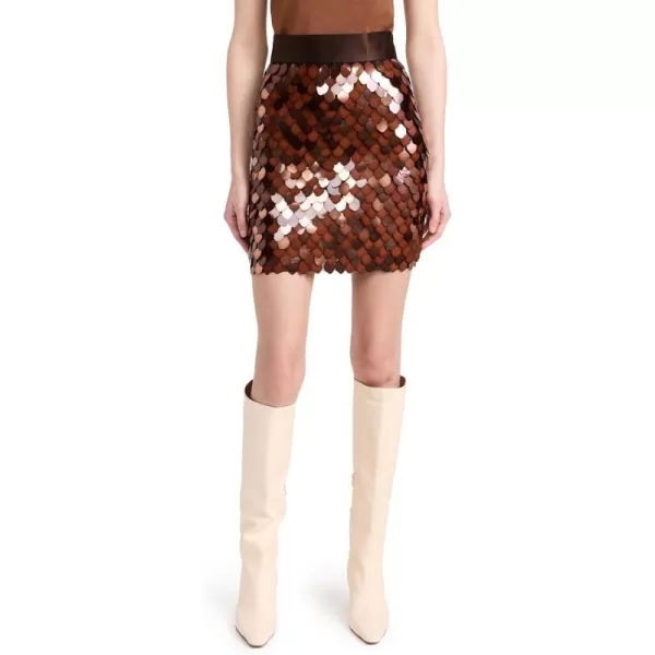 Sergio Hudson Womens Paillette MiniskirtChocolateOrange Paillettes