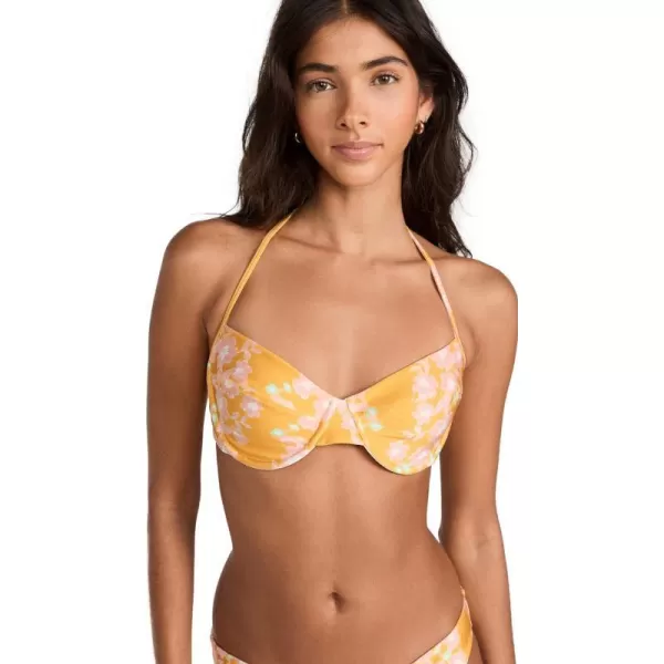 Shoshanna Womens Bra Halter Bikini TopSunset Yellow