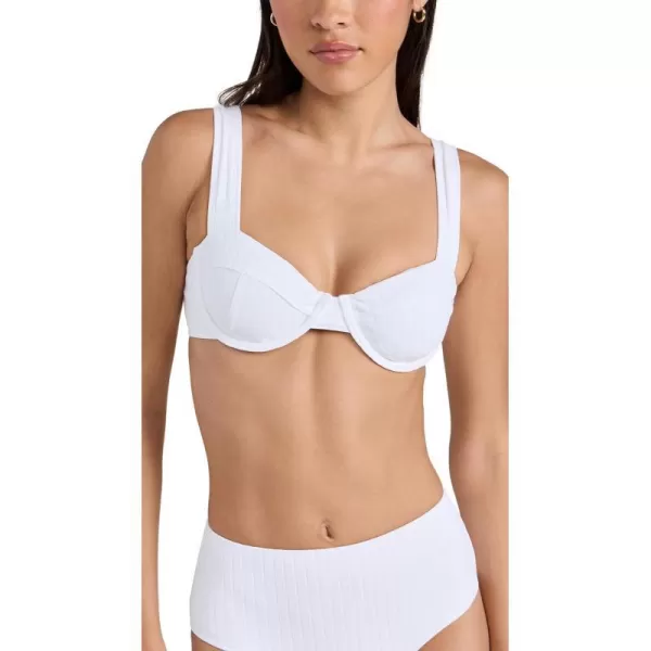 Solid  Striped Womens The Lilo Bikini TopMarshmallow