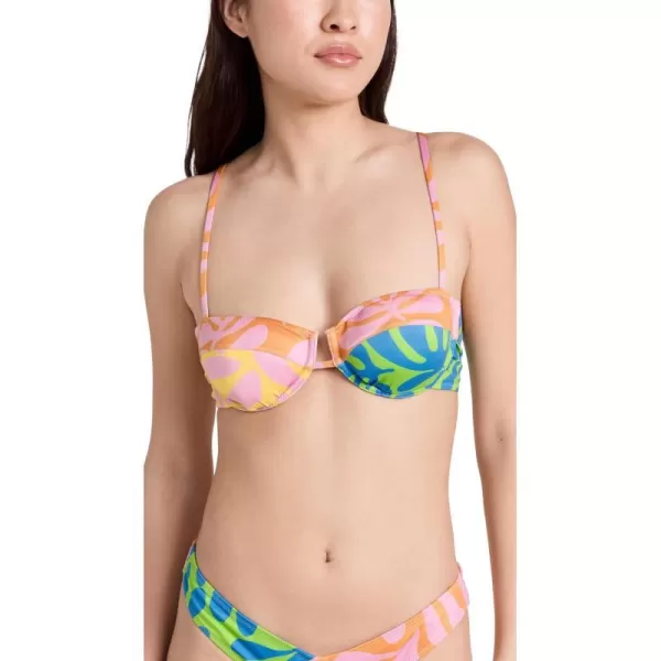 Solid amp Striped Womens The Sienna Colorblock Bikini TopMixed Leaf Print