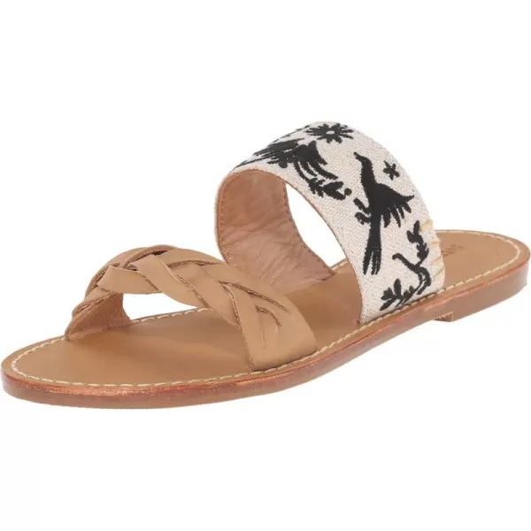 Soludos Braided Slide Sandal Acorn BrownOtomi Embroidery Sand Black