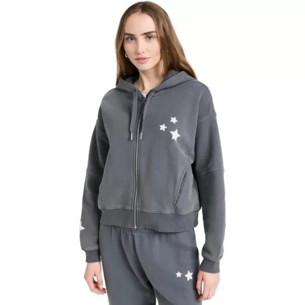 Spiritual Gangster Womens Fleece Hana Stars Zip HoodieSlate