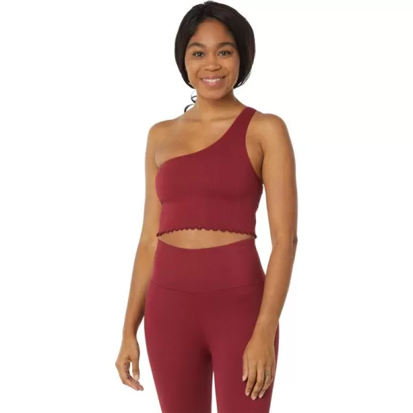 Spiritual Gangster Womens Luna One Shoulder Seamless TankRuby