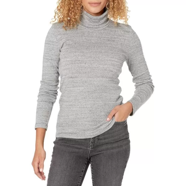 Splendid 1x1 Rib Long Sleeve Turtleneck ShirtGravel Heather Grey