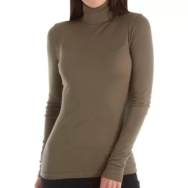 Splendid 1x1 Rib Long Sleeve Turtleneck ShirtOlive Green