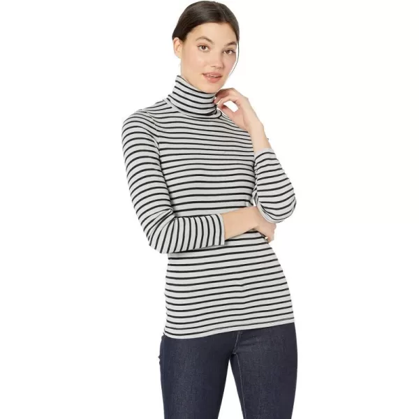 Splendid 1x1 Rib Long Sleeve Turtleneck ShirtPlatinum