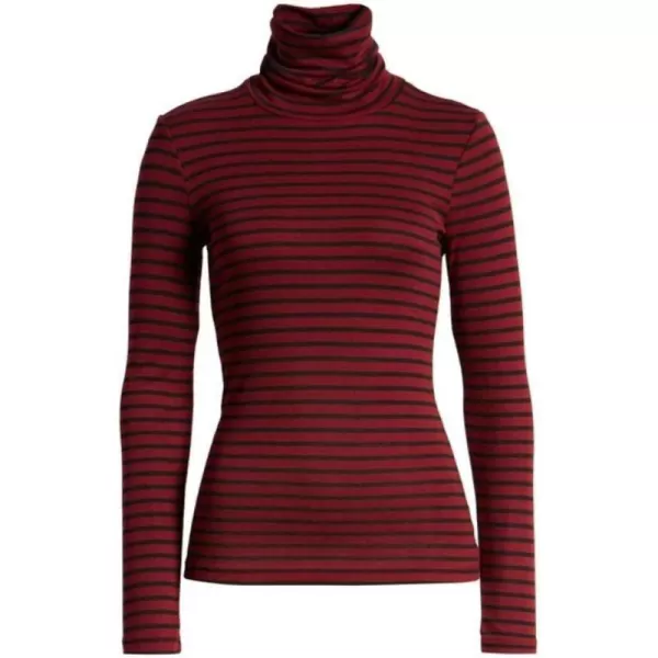 Splendid 1x1 Rib Long Sleeve Turtleneck ShirtRuby