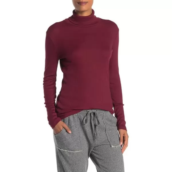 Splendid 1x1 Rib Long Sleeve Turtleneck ShirtRuby Red