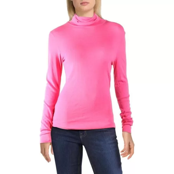 Splendid 1x1 Rib Long Sleeve Turtleneck Tee TShirtPink Nebula