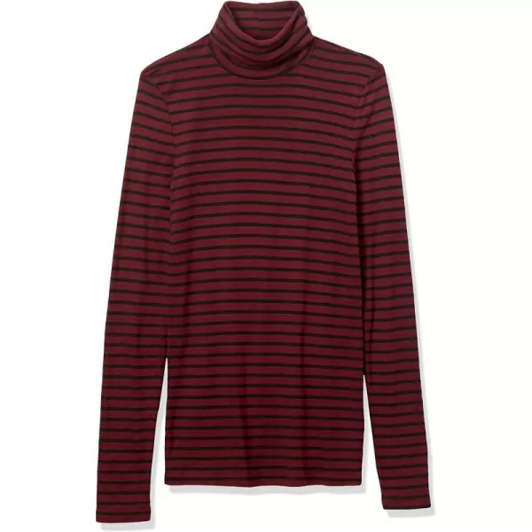 Splendid 1x1 Rib Long Sleeve Turtleneck Tee TShirtRuby