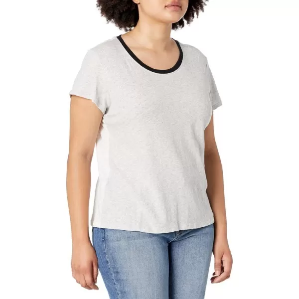 Splendid Womens Crewneck Short Sleeve Tee TShirtHeather GreyOffwhite