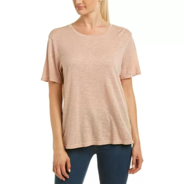 Splendid Womens Crewneck Short Sleeve Tee TShirtPinkBeige