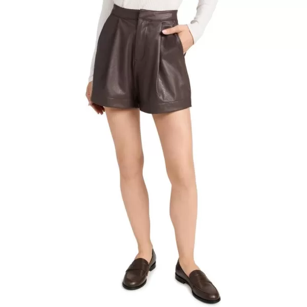 Splendid Womens Faux Leather ShortsChocolate