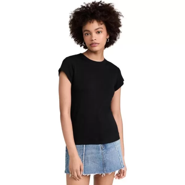 Splendid Womens Faye 1x1 Crew Neck TeeBlack