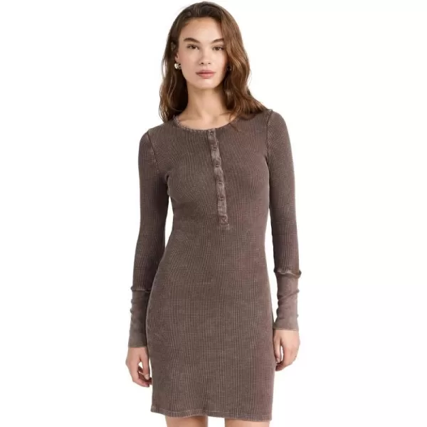 Splendid Womens Forever Henley Mini DressChocolate