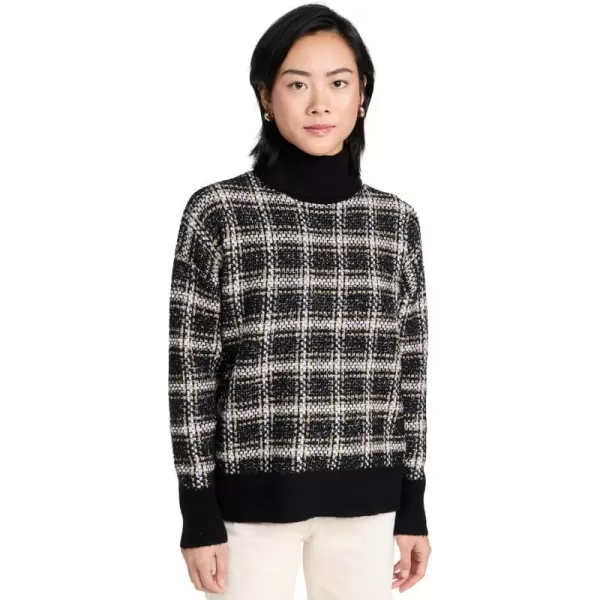 Splendid Womens Ginny Plaid TurtleneckBlack Plaid