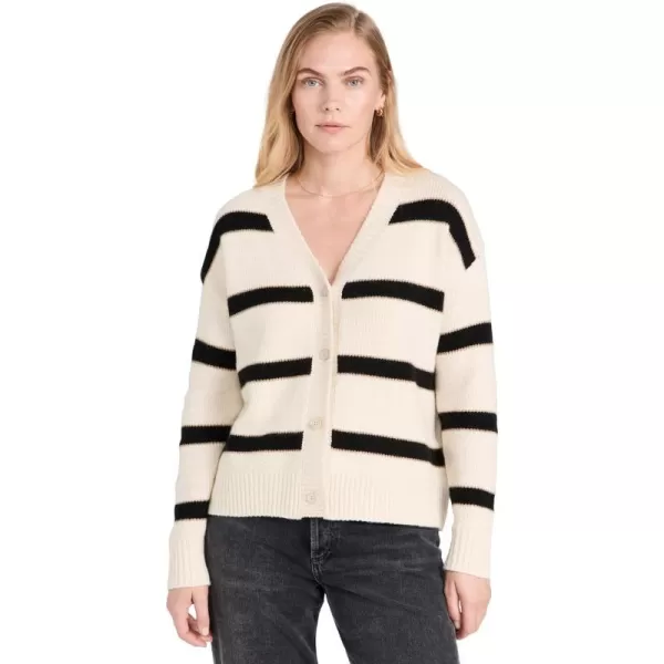 Splendid Womens Kendall Stripe CardiganOat Black Stripe