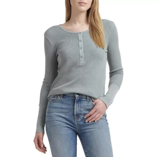 Splendid Womens Long Sleeve Thermal Henley ShirtYucca