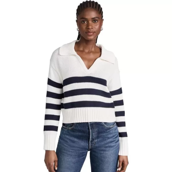 Splendid Womens Parker Polo Stripe SweaterNavy Stripe