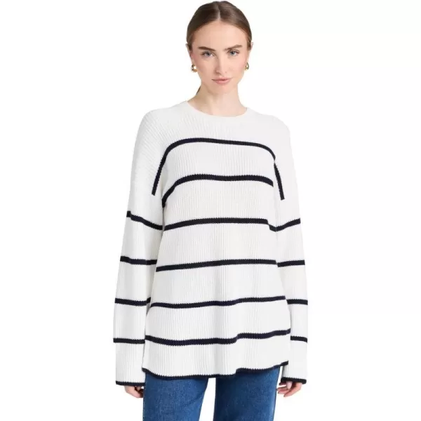 Splendid Womens Parker Stripe Crew SweaterNavy Stripe