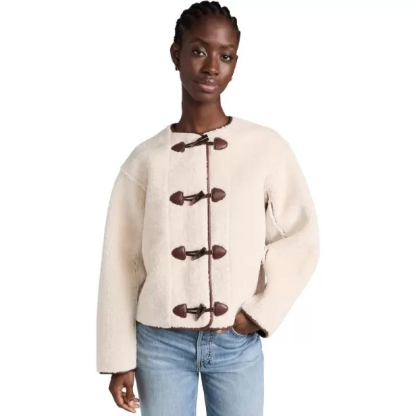 Splendid Womens x Cella Jane Reversible Sherpa CoatSnowChocolate