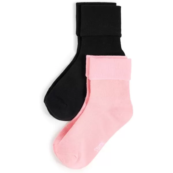 Stems Womens 2 Pack Cozy Lounge SocksBlushBlack