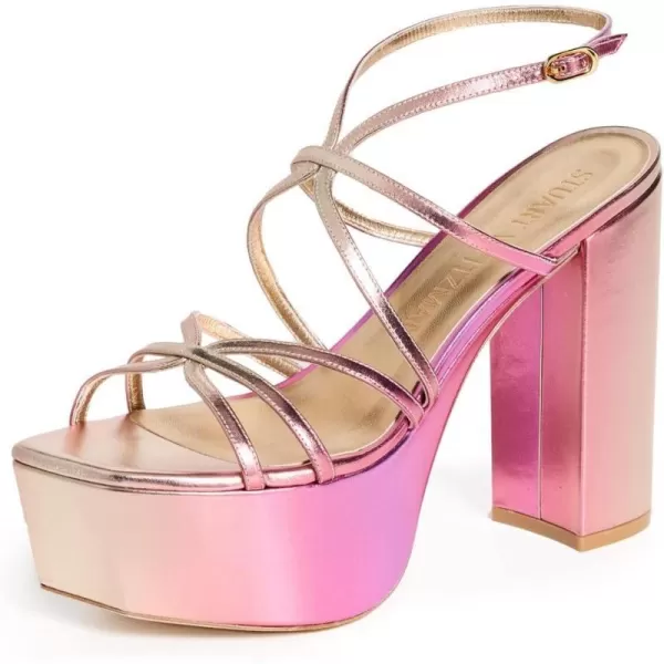 Stuart Weitzman Womens Barelythere Squarehigh Platform SandalsHot Pink Multi