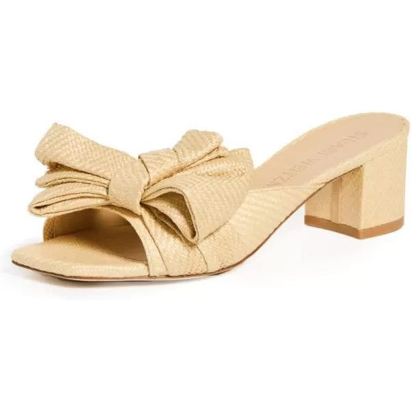 Stuart Weitzman Womens Loveknot 50mm Block SlidesWheat