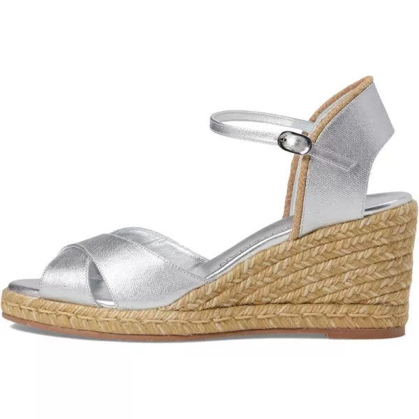 Stuart Weitzman Womens Mirela Ii Wedge EspadrillesSilverNatural