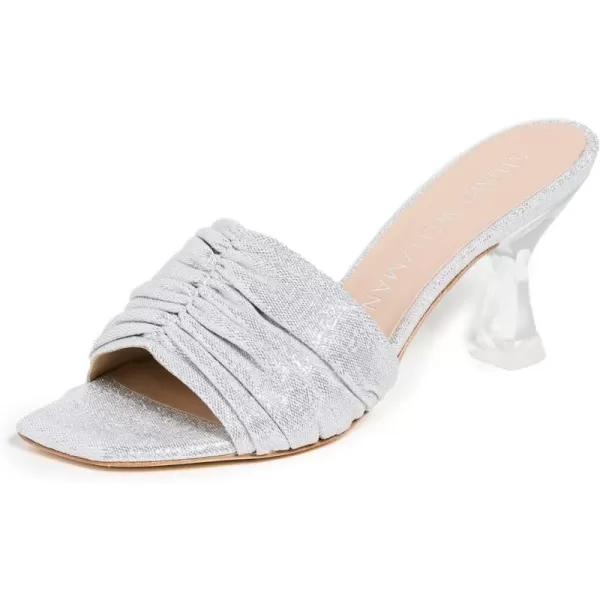 Stuart Weitzman Womens Ruched Sandals 75mmSilver