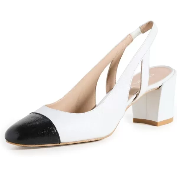 Stuart Weitzman Womens Sleek SlingbacksWhiteBlack