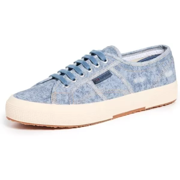 Superga Womens 2750 Denim Destroyed SneakersBlue Dustybeige Gardenia