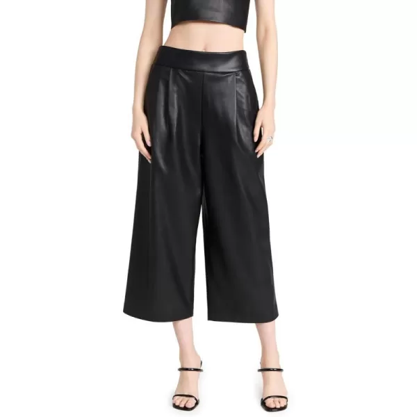 Susana Monaco Womens Faux Leather Crop Pants 28Black